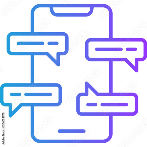 Talking line gradient icon