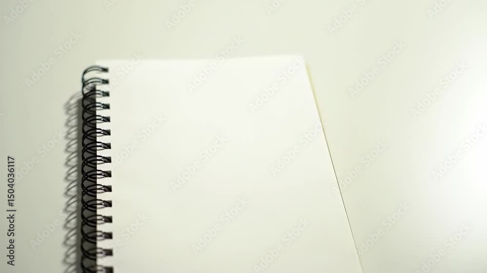 Blank notepad with spiral binding, ready for notes or drawing