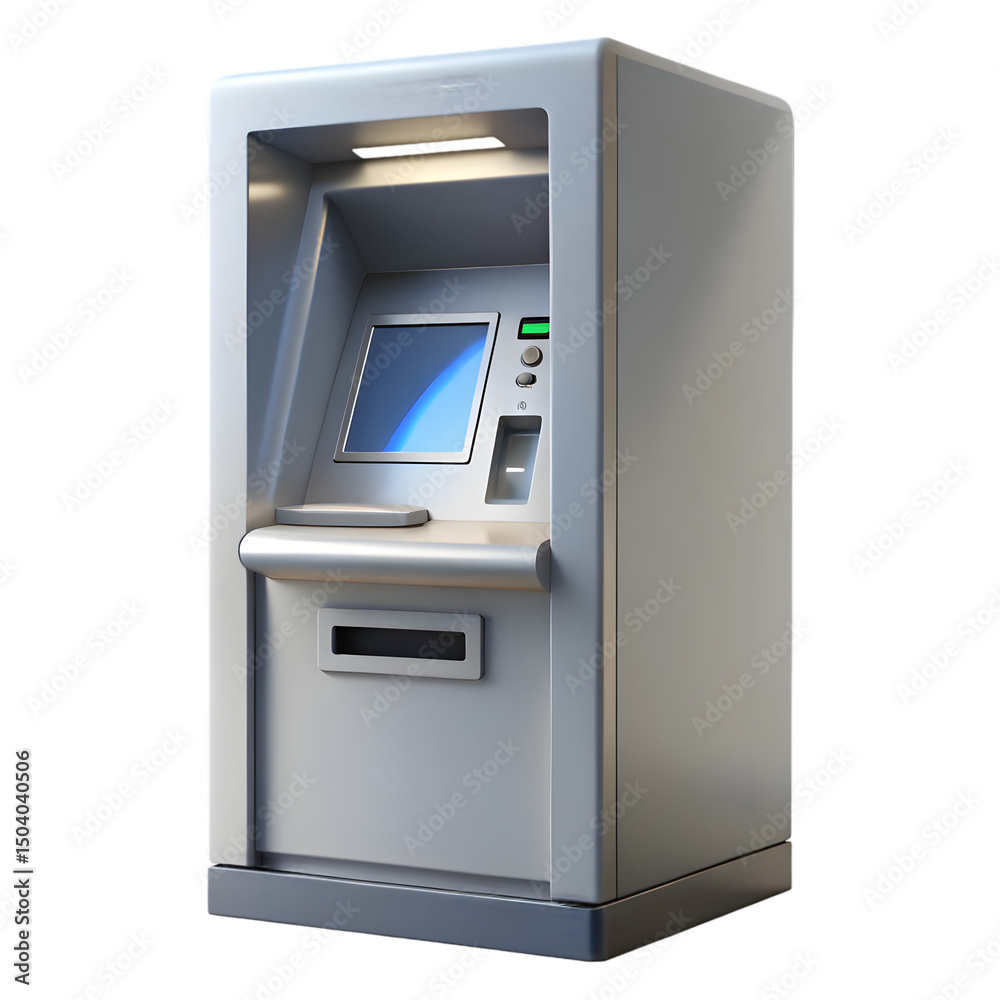 3D ATM machine PNG icon isolated with transparent background 3D ATM machine PNG icon isolated with transparent background