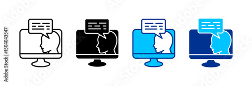 Online Mentorship Icon Set Multiple Style Vector Illustration