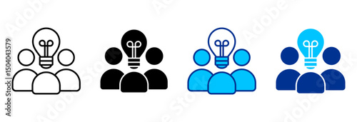 Mentorship Icon Set Multiple Style Vector Illustration