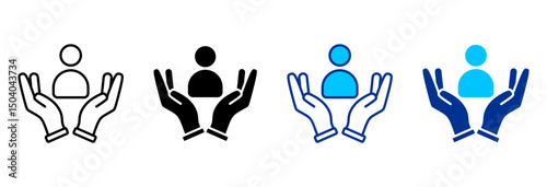 Mentor Icon Set Multiple Style Vector Illustration