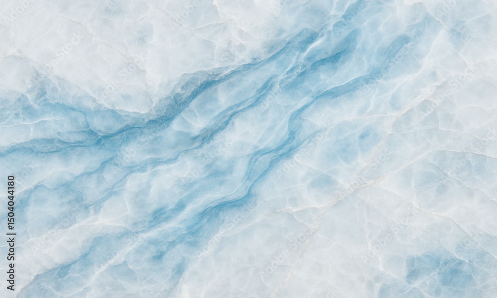 Fototapeta premium Crystallized Ice Marble Surface with Soft Blue-Toned Veining Texture