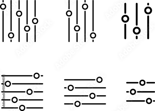 Settings sliders icon. Equalizer control icons. adjustments and settings. cog gear or filter symbol. Audio sliders sign. sound recording equipment
