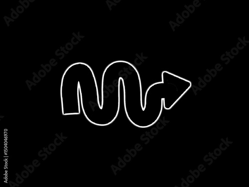 The black background in the image is an illustration of a curved arrow pointing to the right. It is used only as a sign to indicate the right direction. It is also a colorful illustration.