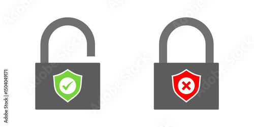 padlock vector icon collection with transparent background, security icon symbol