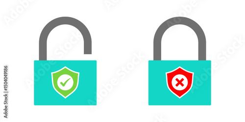 padlock vector icon collection with transparent background, security icon symbol
