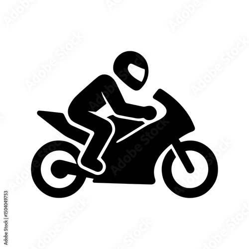 Motorbike racer icon with transparent background motorcycle racing sport speed symbol