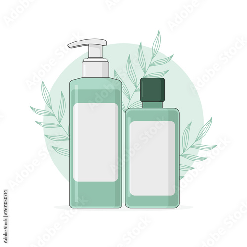 Natural Organic Cosmetic Set Vector Illustration.