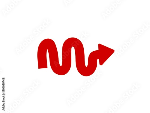 The white background in the image is an illustration of a curved arrow pointing to the right. It is used only as a sign to indicate the right direction. It is also a colorful illustration