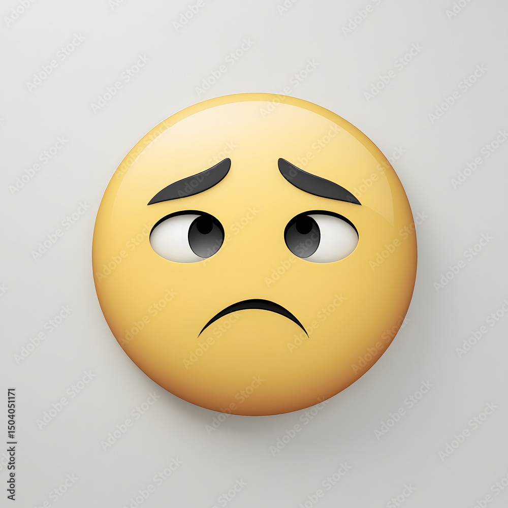 Fototapeta premium This captures the key elements—3D, smiley face, and the emotional tone—while staying easy to understand and without using a colon