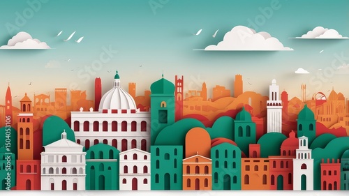 Festa della Repubblica: Flag colors of Italy and Hungary Celebrating Italy's Republic Day