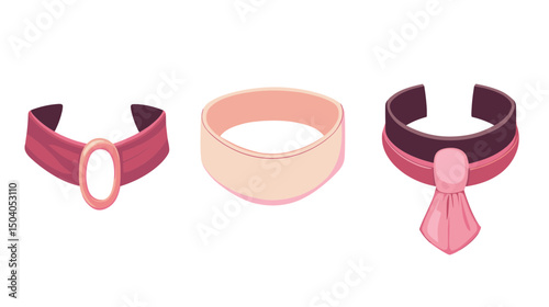 Three Pixel Art Necklaces with Various Designs and Pastel Colors on White Background
