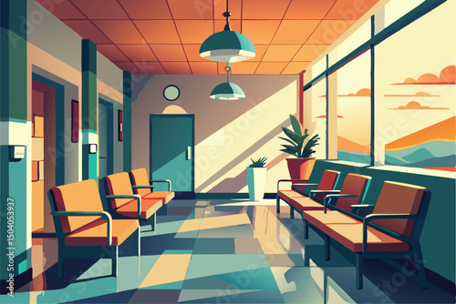 Sunlit Modern Waiting Room Interior Design