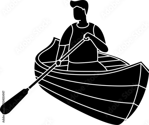 Canoe adventure silhouette vector