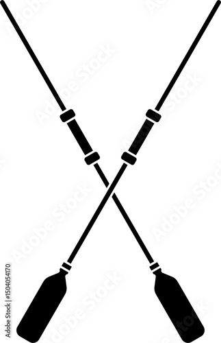 Canoe oar silhouette vector