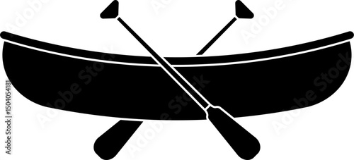 Canoe set silhouette vector