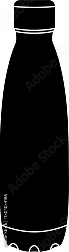 Canoeing water bottle silhouette vector