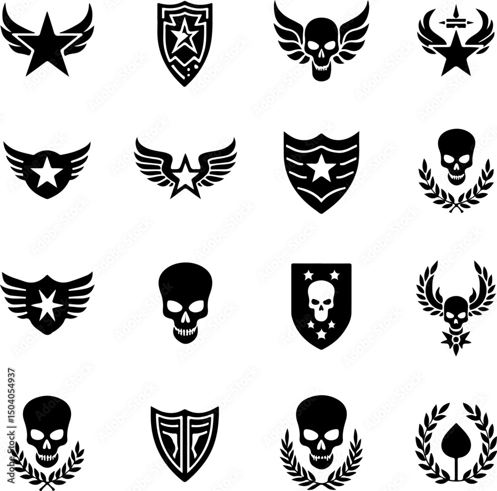Fototapeta premium Title: Diverse Soldier Silhouettes vector