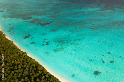 Turquoise Lagoon and Coral Reefs – Aerial View of Maldives
