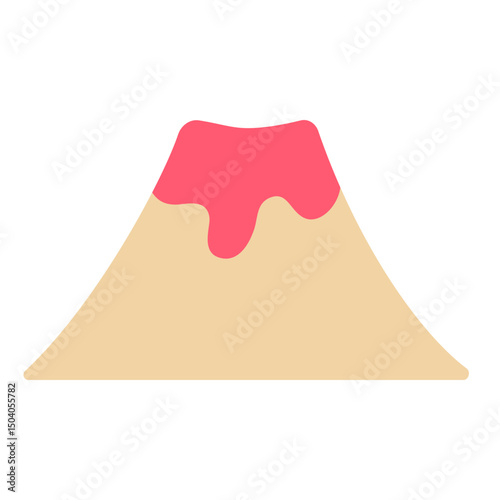 Volcano flat icon. Mountain vector illustration.
