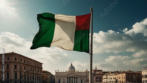 Festa della Repubblica: Flag colors of Italy and Hungary Celebrating Italy's Republic Day