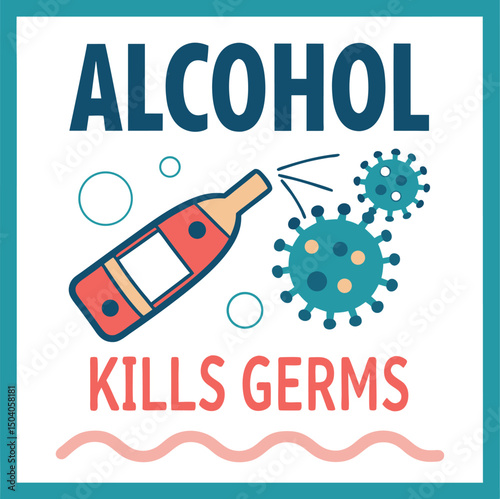 alcohol  Kills  Germ Typography T-shirt Design Print Ready Eps cut file Download   