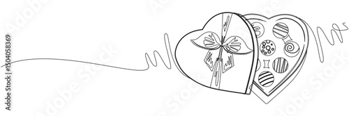 line art with chocolate box for festival