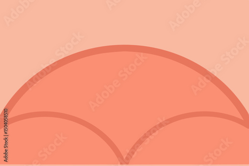 Abstract coral color background design with minimalist geometric shapes