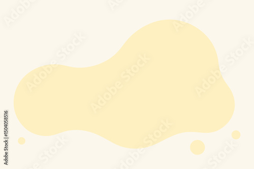 Abstract creamy yellow fluid shape with transparent background