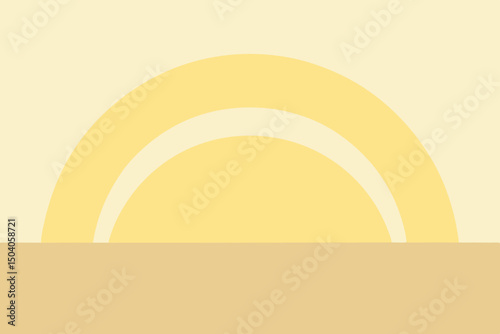 Abstract minimalist design with transparent arcs and earthy tones