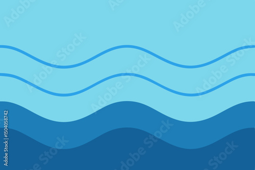 Abstract ocean waves in shades of blue with transparency effect
