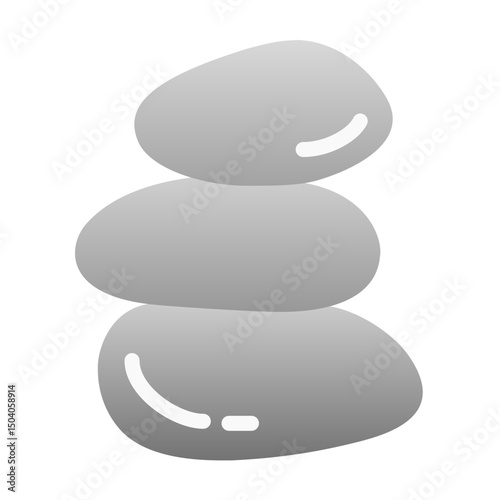 zen stones flat icon. Stacking stones vector illustration.