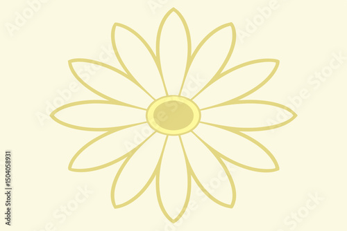 Delicate daisy flower vector illustration with transparency on a white background