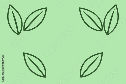 Simple leaf arrangement design elements on a translucent background