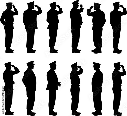 Veterans Soldier Silhouette Bundle vector
