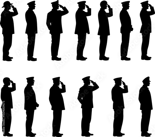 Veterans Soldier Silhouette Bundle vector