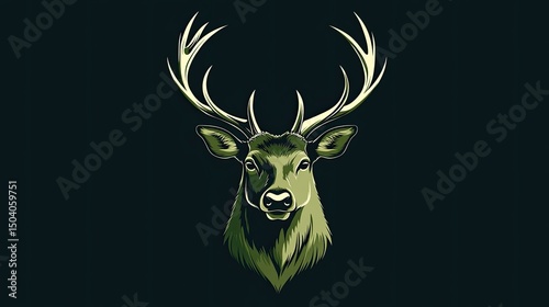 Detailed stag head portrait photo