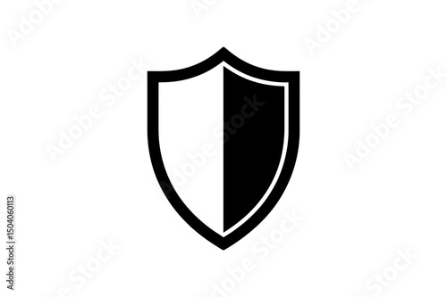 Simple black and white shield illustration