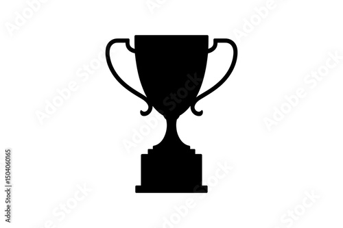 Silhouette of a trophy with handles and base