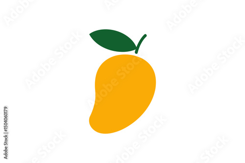 Illustration of a single yellow mango fruit