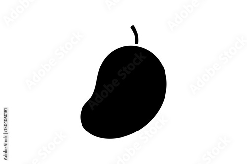 Illustration of a single black mango fruit