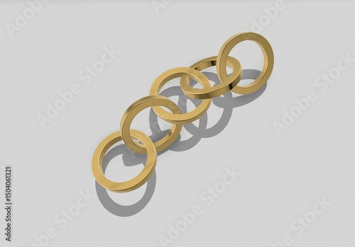 Canvas Print 3d golden rings