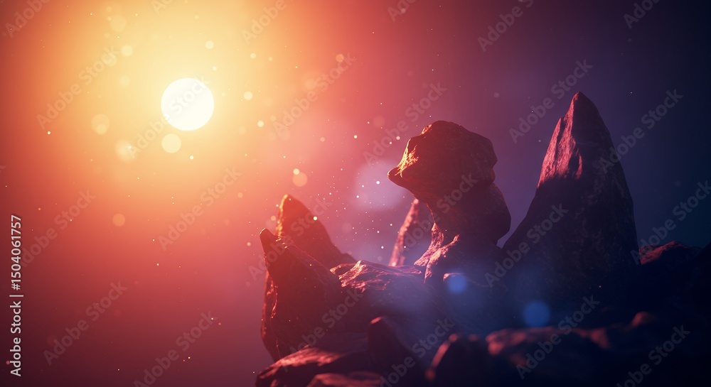 Fototapeta premium Rock Formation Under Bright Sun