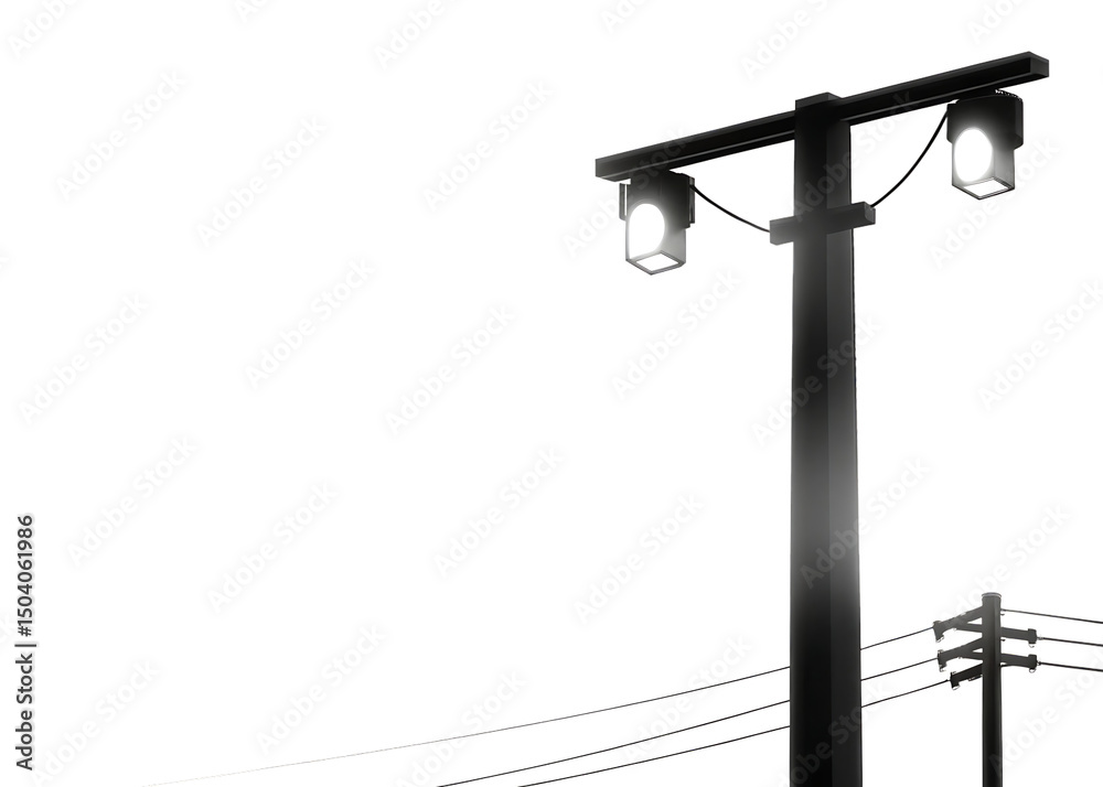a-tall pole-with many lights o isolated on white background PNG a-tall pole-with many lights o isolated on white background PNG