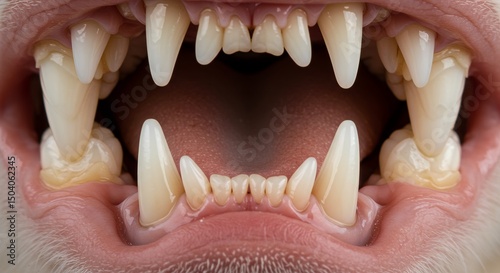 Animal teeth mouth close up