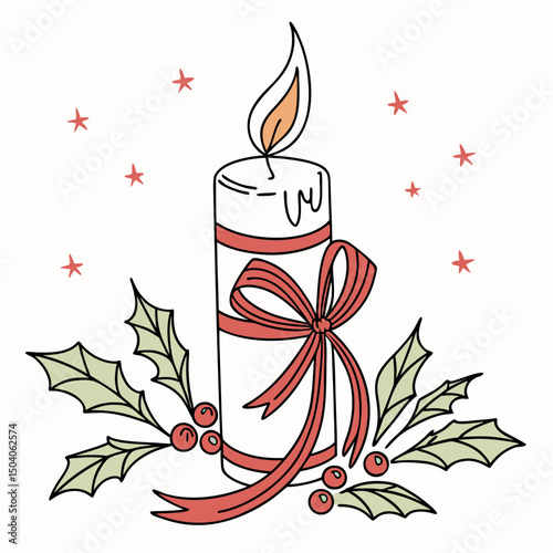 Chrismas candle vector 