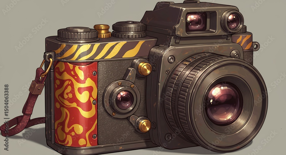 Fototapeta premium Steampunk Camera Illustration