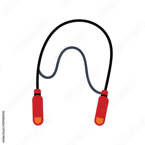Minimalist vector illustration of a red handled jump rope for fitness