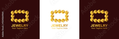 Elegant Jewelry Logo with Golden Pearl Bracelet - Luxury EPS